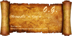 Obagyán Gara névjegykártya